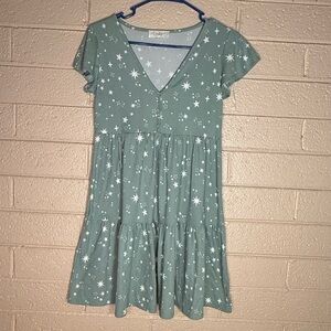Jessica Simpson Teal Starry Kids Dress